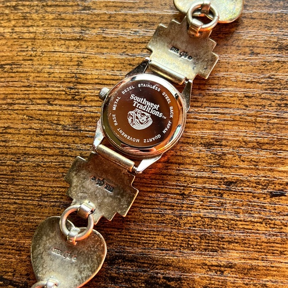 Sterling Silver Southwest Multi Stone Toggle Link Bracelet - Picture 3 of 6